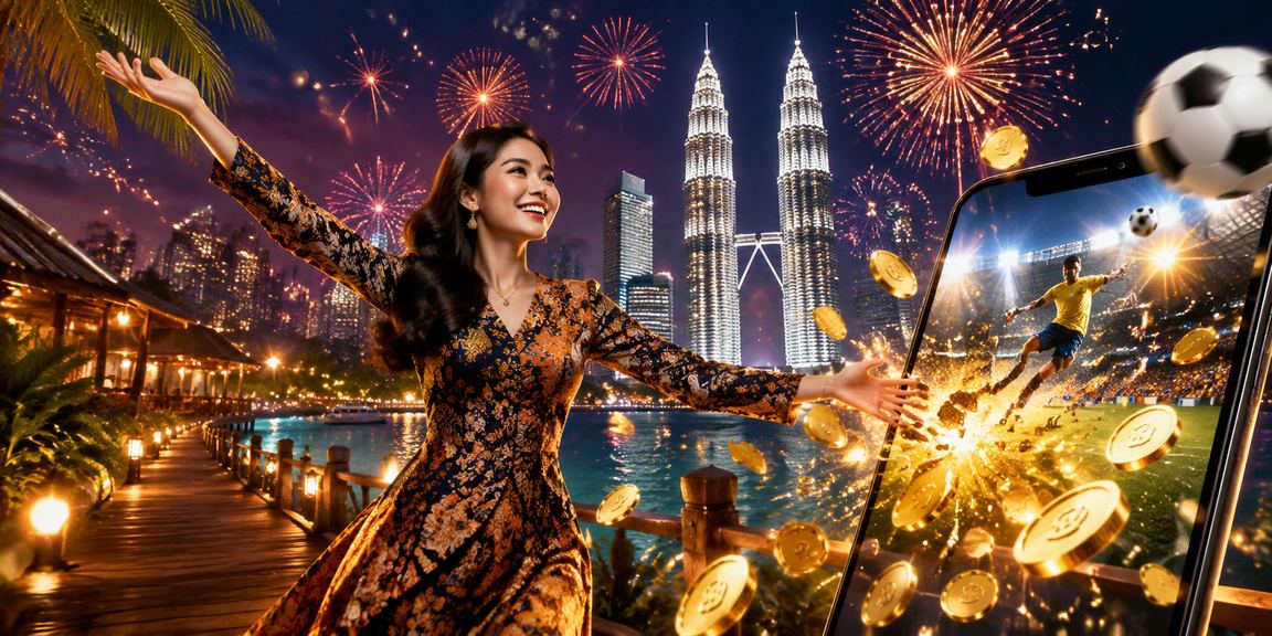 Pemain menggunakan telefon pintar bertaruh bola sepak di Kuala Lumpur dengan motif batik